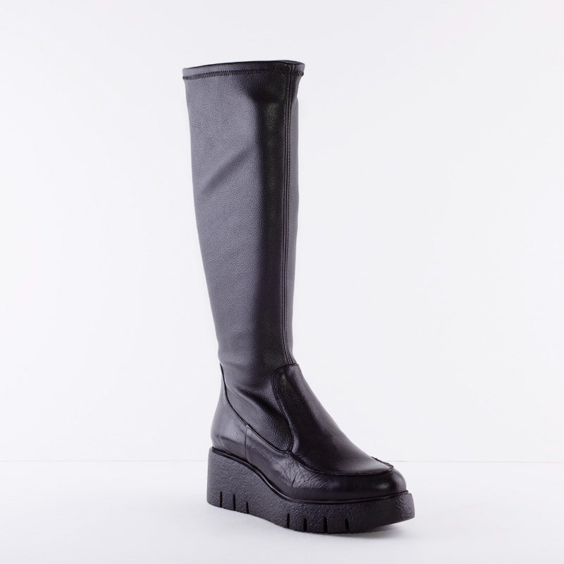 Platform wedge clearance knee high boots