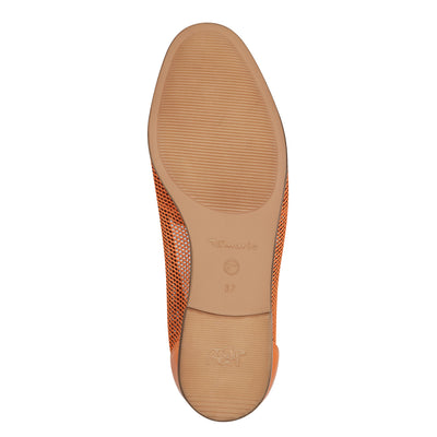 TAMARIS - 24220-606 FLAT LOAFER WITH CHAIN DETAIL - ORANGE