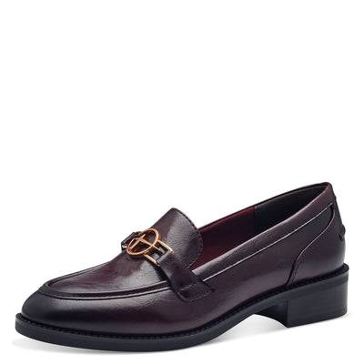 TAMARIS - 24303-537 LOW HEEL SLIP-ON SHOE - WINE