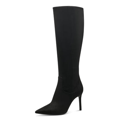 TAMARIS - 25514-001 FULL LENGTH STILETTO HIGH HEEL BOOT - BLACK SUEDE