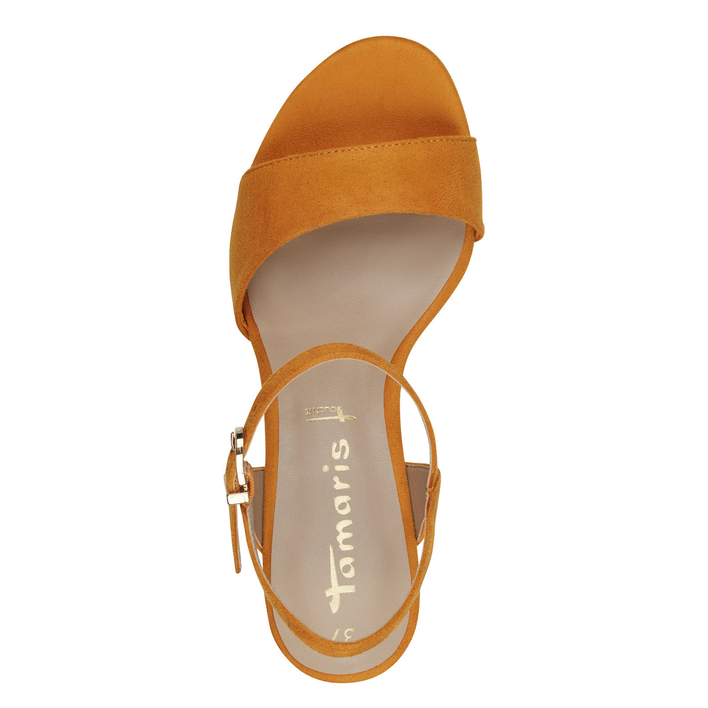 TAMARIS - 28028-609 MEDIUM HEEL SANDAL - ORANGE SUEDE