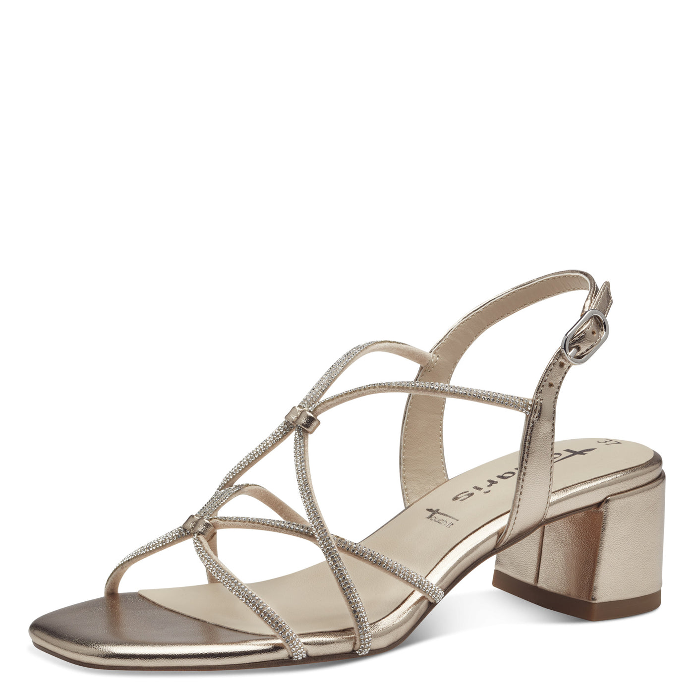 TAMARIS - 28236-933 MEDIUM BLOCK HEEL SANDAL - GOLD