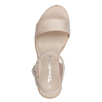 TAMARIS - 28300-251 HIGH WEDGE SANDAL - NUDE