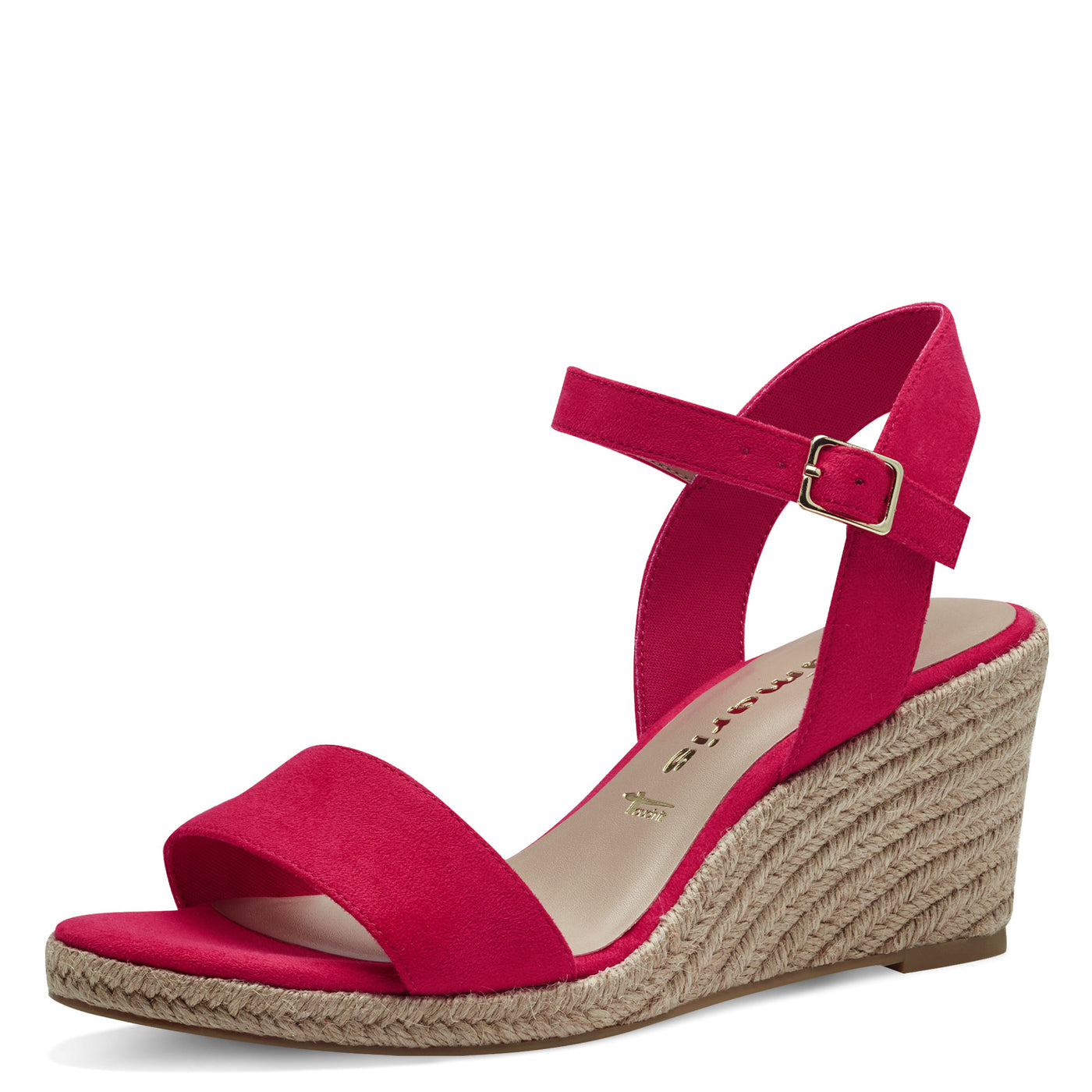 TAMARIS - 28300-510 HIGH WEDGE SANDAL - PINK SUEDE