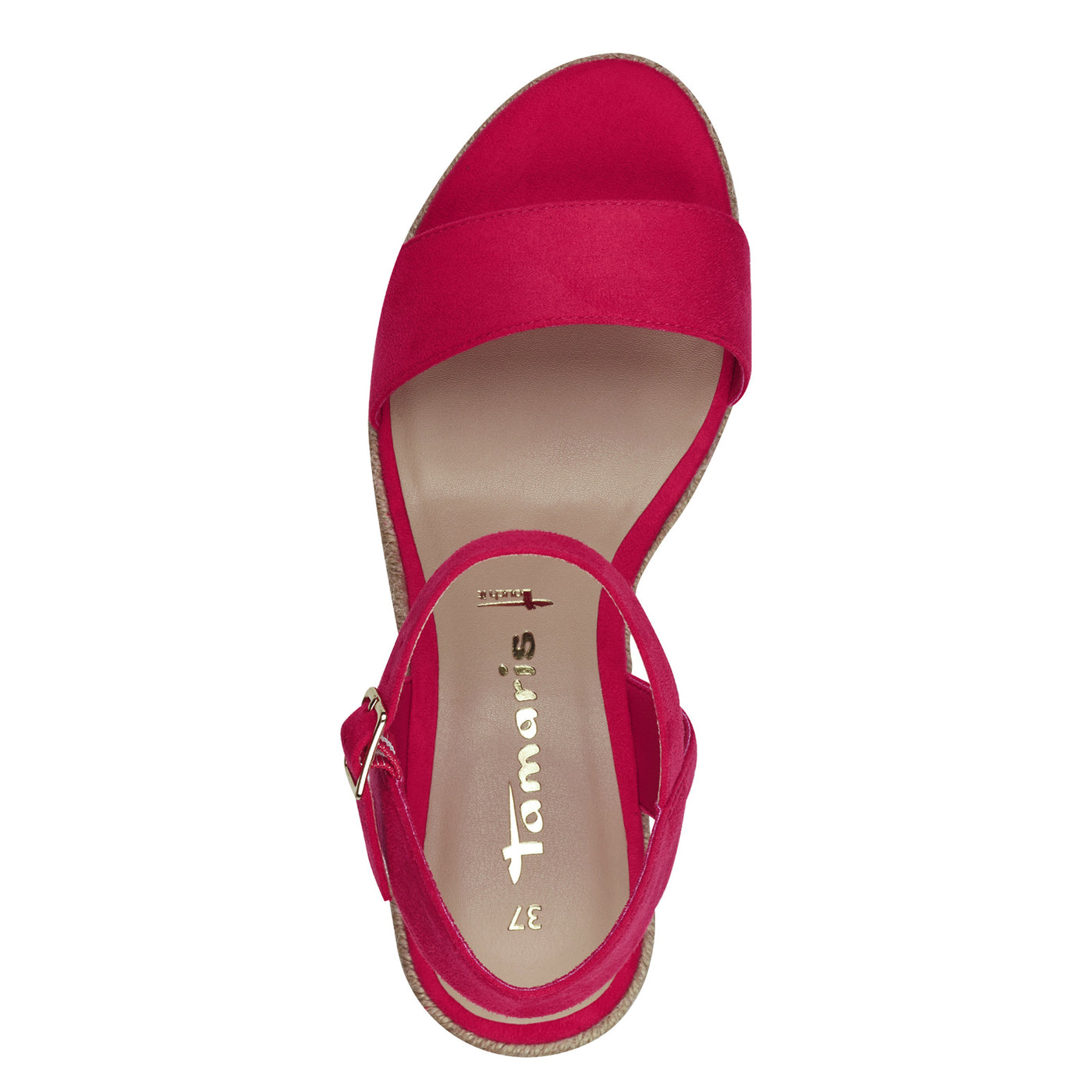 TAMARIS - 28300-510 HIGH WEDGE SANDAL - PINK SUEDE