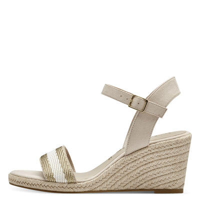 TAMARIS - 28329-251 MEDIUM WEDGE SANDAL - BEIGE