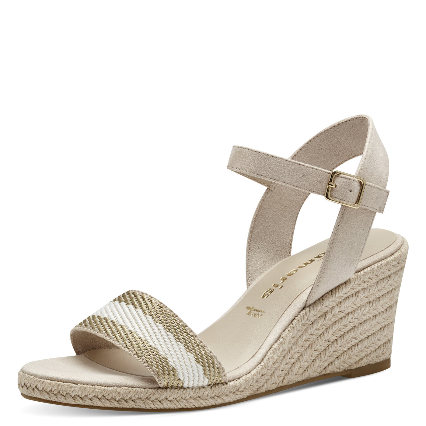 TAMARIS - 28329-251 MEDIUM WEDGE SANDAL - BEIGE