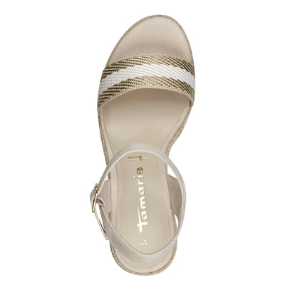 TAMARIS - 28329-251 MEDIUM WEDGE SANDAL - BEIGE