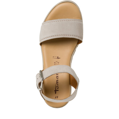 TAMARIS - 28712-378 CHUNKY WEDGE PLATFORM SANDAL - TAUPE