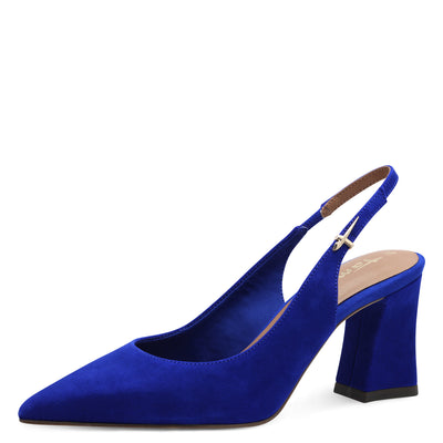 TAMARIS - 29633-187 MEDIUM HEEL SLING-BACK SHOE - ROYAL BLUE