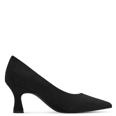 MARCO TOZZI - 22418-001 MEDIUM HEEL COURT SHOE - BLACK SUEDE