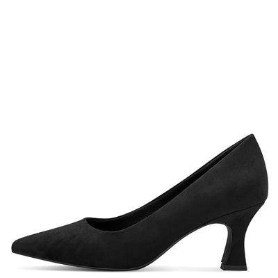 MARCO TOZZI - 22418-001 MEDIUM HEEL COURT SHOE - BLACK SUEDE