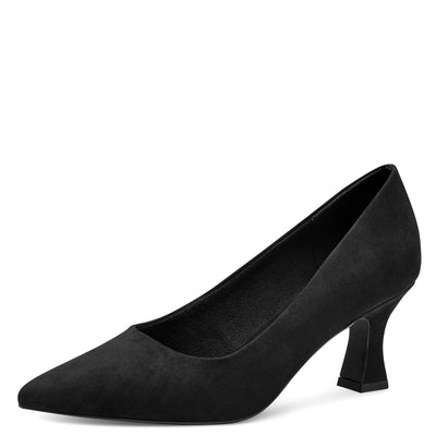 MARCO TOZZI - 22418-001 MEDIUM HEEL COURT SHOE - BLACK SUEDE