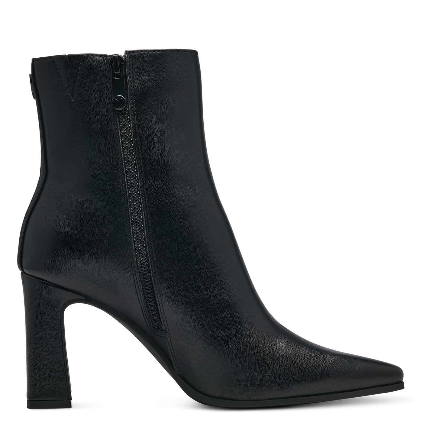 MARCO TOZZI - 25314-001 HIGH BLOCK HEEL ZIP ANKLE BOOT - BLACK