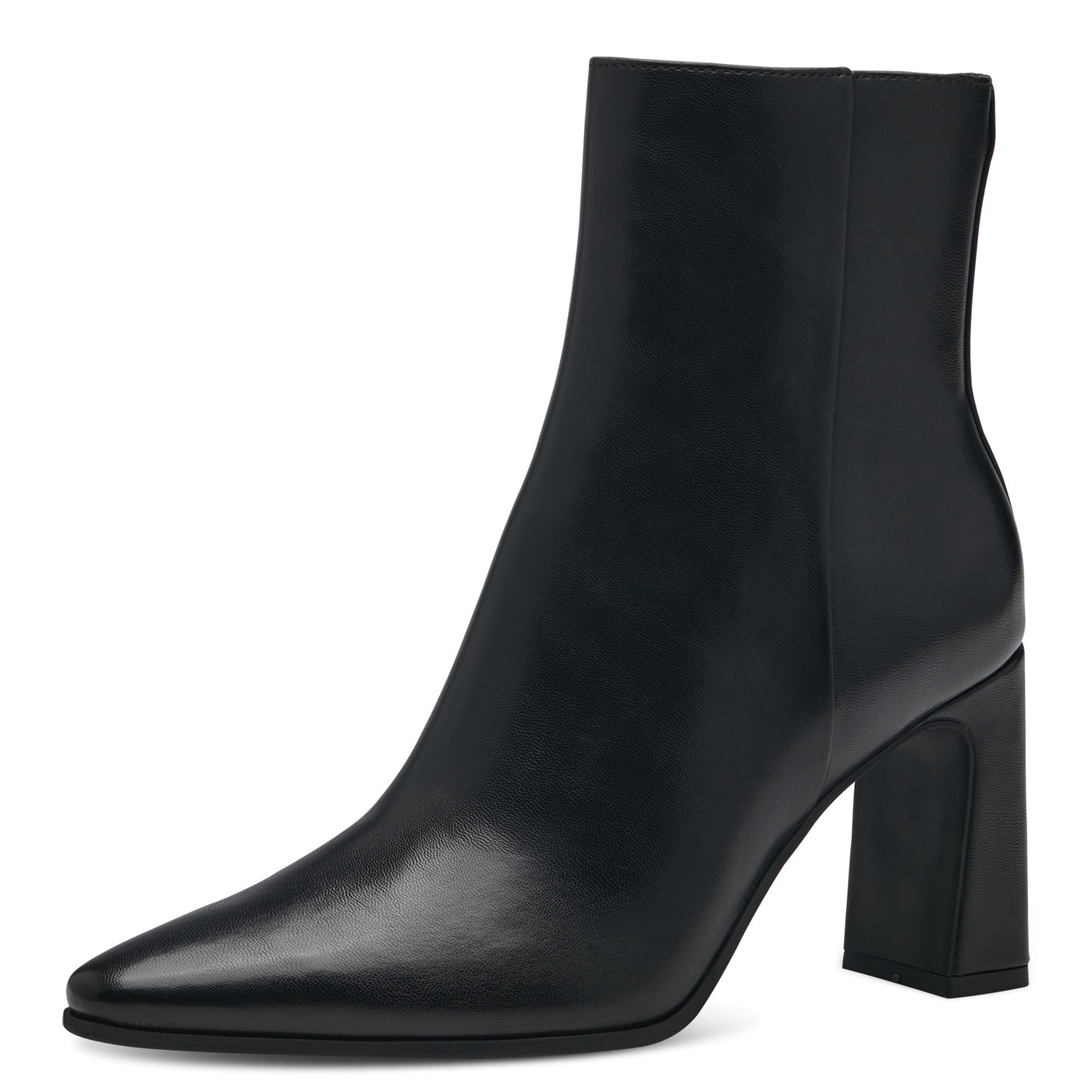 MARCO TOZZI - 25314-001 HIGH BLOCK HEEL ZIP ANKLE BOOT - BLACK