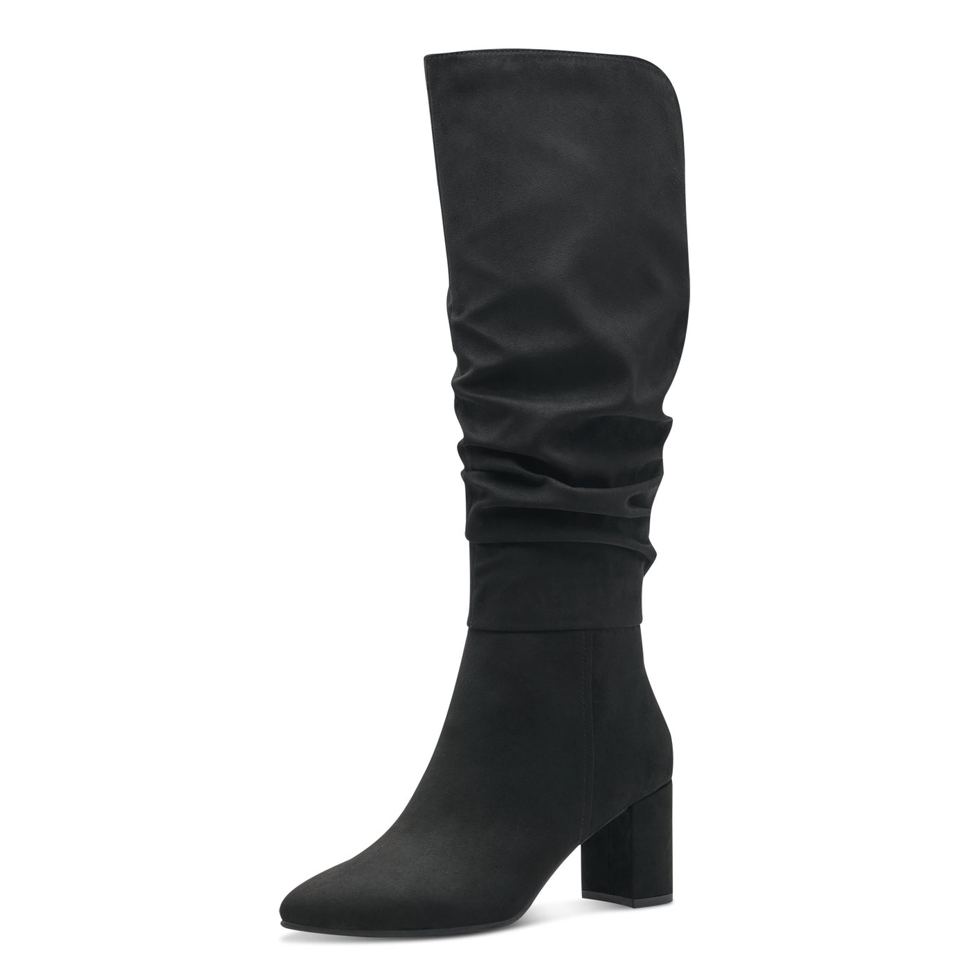 MARCO TOZZI - 25519-001 MEDIUM HEEL FULL LENGTH BOOT - BLACK SUEDE