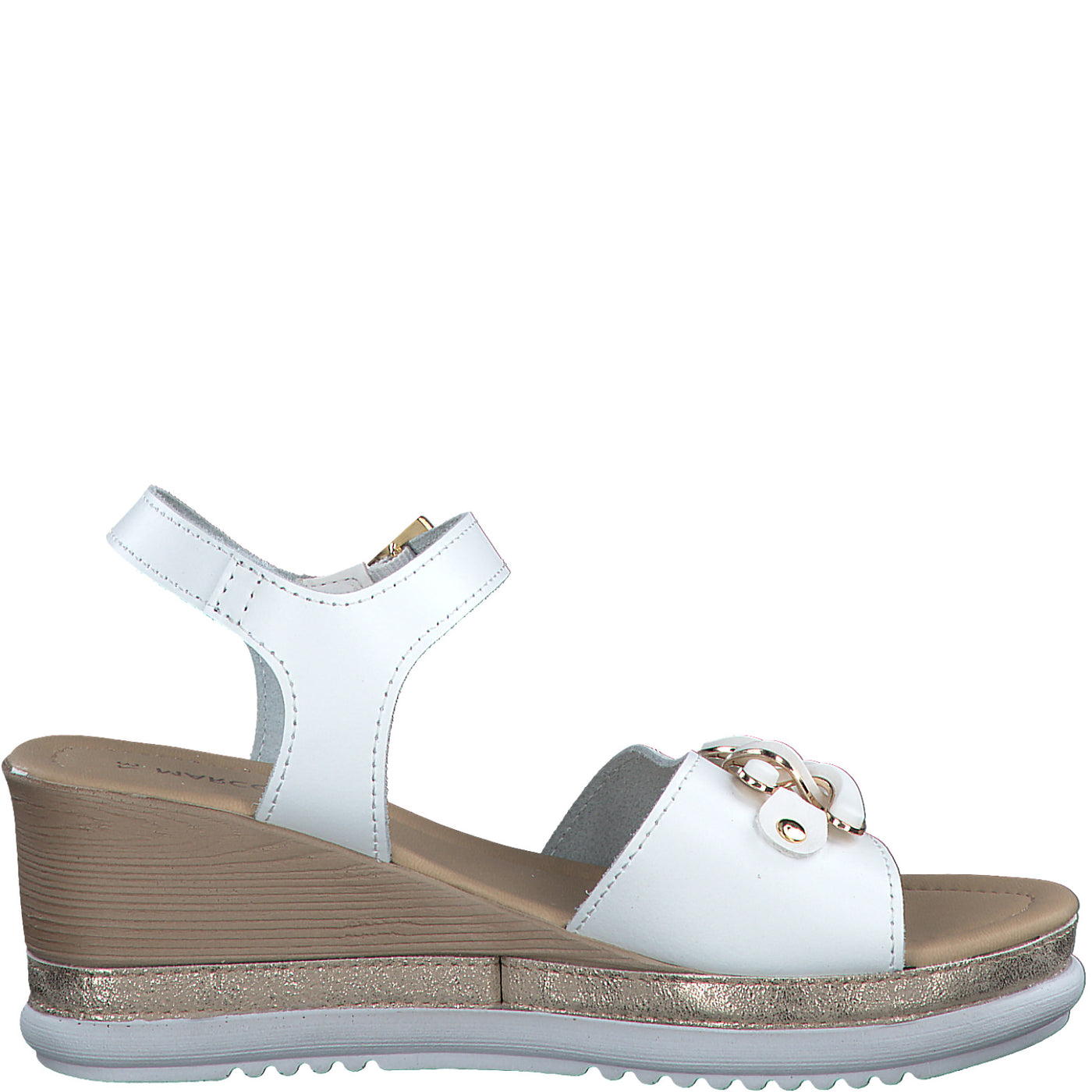 MARCO TOZZI - 28005-113 MEDIUM WEDGE SANDAL - WHITE LEATHER