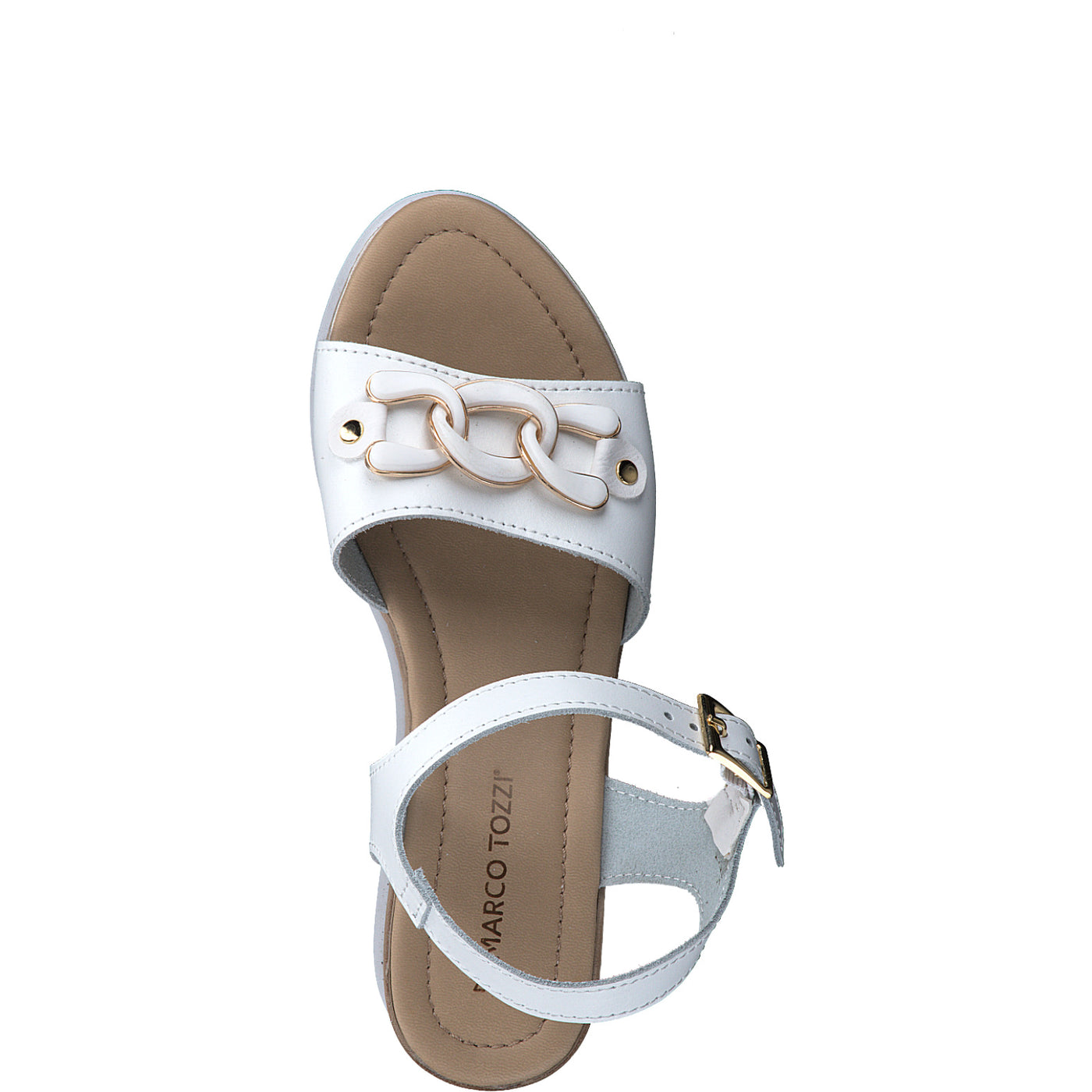 MARCO TOZZI - 28005-113 MEDIUM WEDGE SANDAL - WHITE LEATHER