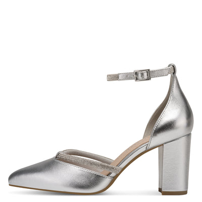 MARCO TOZZI - 82404-941 HIGH HEEL ANKLE STRAP SHOE - SILVER