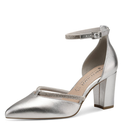 MARCO TOZZI - 82404-941 HIGH HEEL ANKLE STRAP SHOE - SILVER