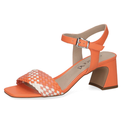 CAPRICE - 28320-660 MEDIUM BLOCK HEEL SANDAL - ORANGE