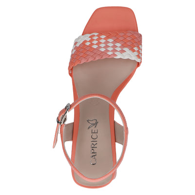 CAPRICE - 28320-660 MEDIUM BLOCK HEEL SANDAL - ORANGE