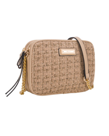 GIONNI - 11G2573 ASTRO TWEED CROSSBODY BAG - BEIGE