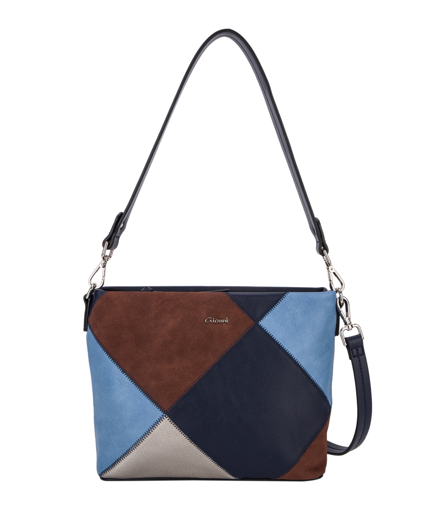 GIONNI - 11G2584 INDUS COLOUR PATCH SHOULDER BAG - NAVY