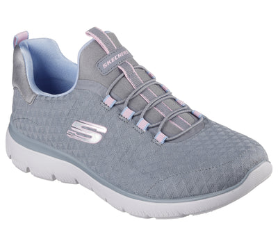 SKECHERS - 150257 SUMMITS-ABSTRACT VISION BUNGEE SLIP-ON RUNNER - GREY MULTI