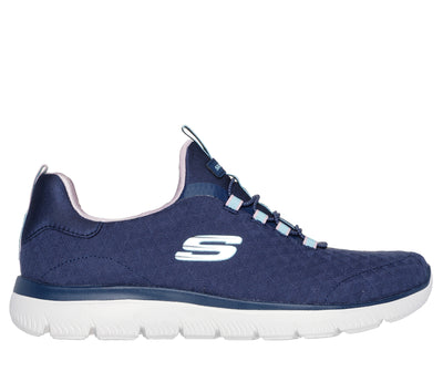 SKECHERS - 150257 SUMMITS-ABSTRACT VISION BUNGEE SLIP-ON RUNNER - NAVY