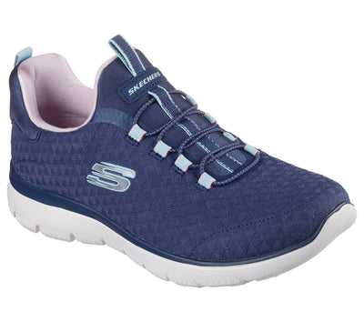 SKECHERS - 150257 SUMMITS-ABSTRACT VISION BUNGEE SLIP-ON RUNNER - NAVY