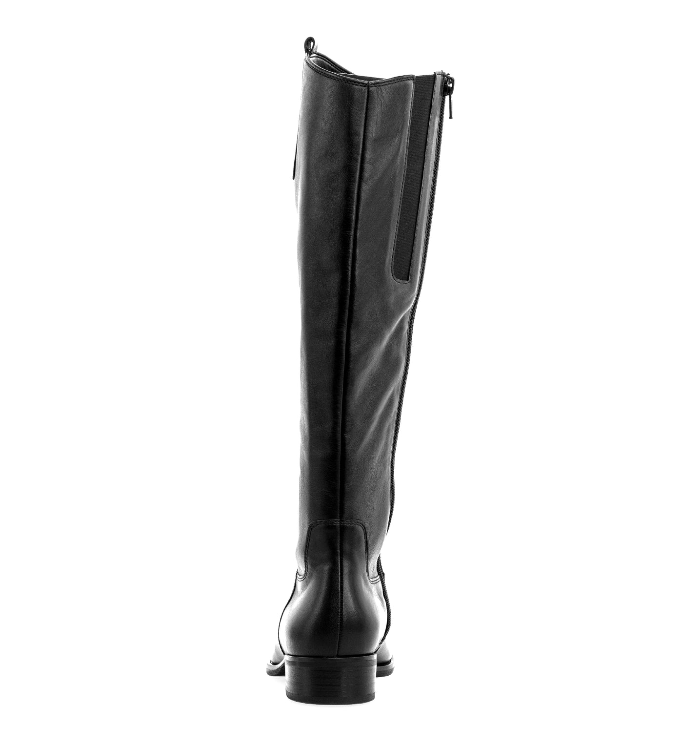 GABOR - 31.648.27 LOW HEEL LONG BOOT WITH SIDE ZIP - BLACK LEATHER