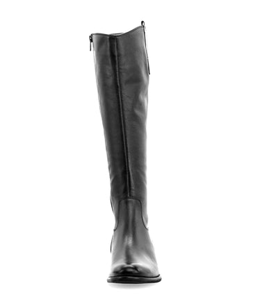 GABOR - 31.648.27 LOW HEEL LONG BOOT WITH SIDE ZIP - BLACK LEATHER