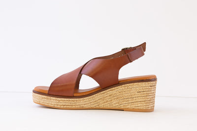 BERTUCHI - 23G420 HIGH WEDGE SANDAL - TAN