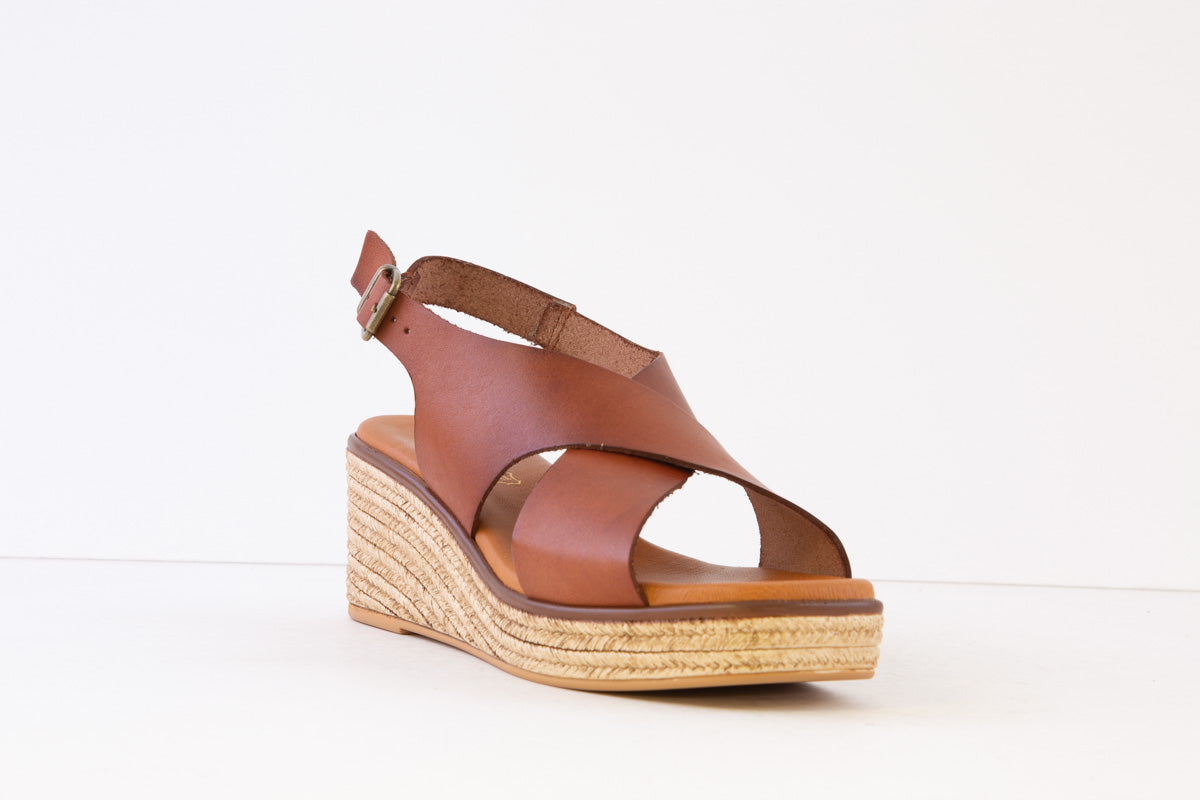 BERTUCHI - 23G420 HIGH WEDGE SANDAL - TAN