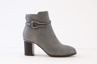 LOTUS - AUTUMN MEDIUM HEEL ANKLE BOOT - GREY SUEDE