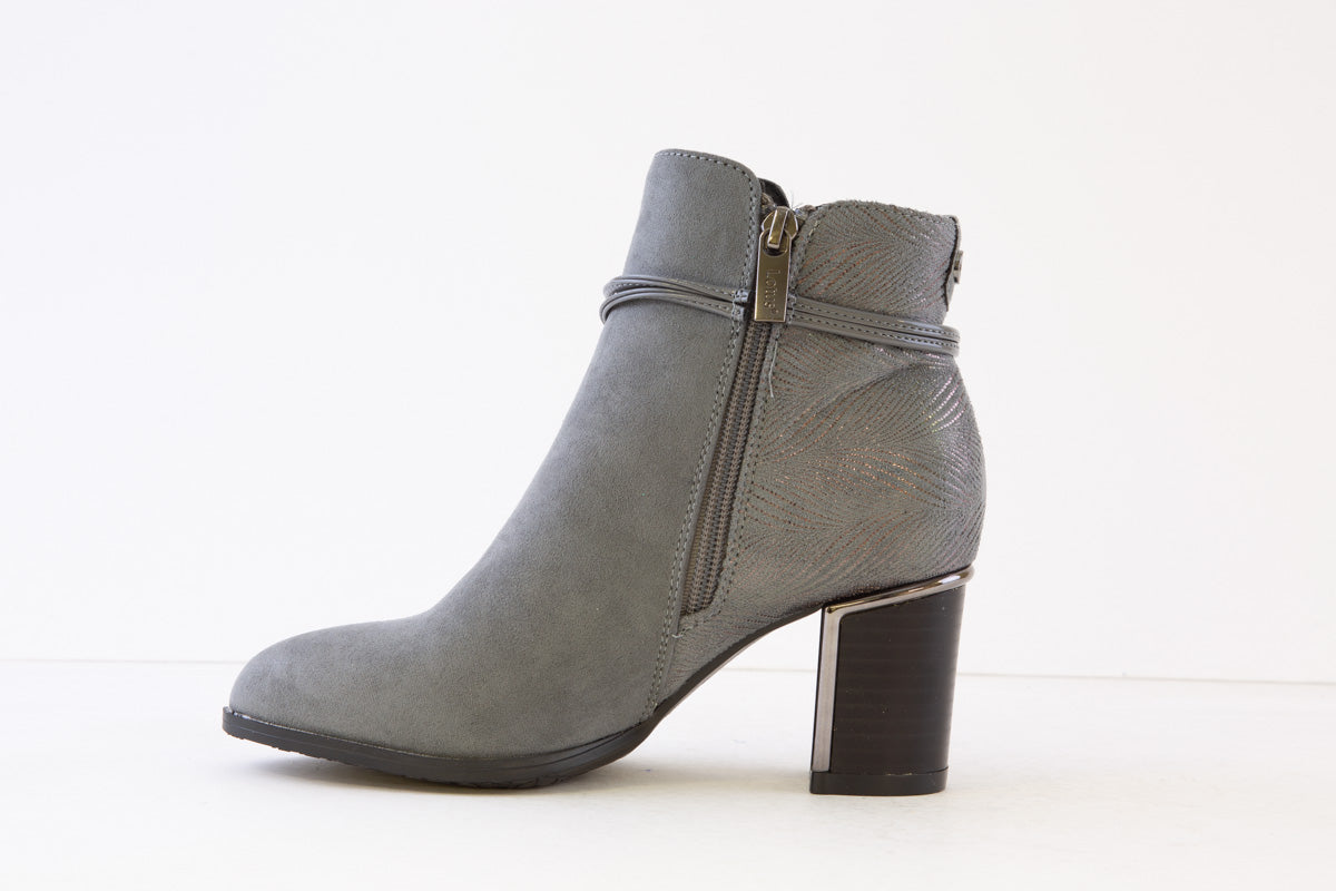 LOTUS - AUTUMN MEDIUM HEEL ANKLE BOOT - GREY SUEDE