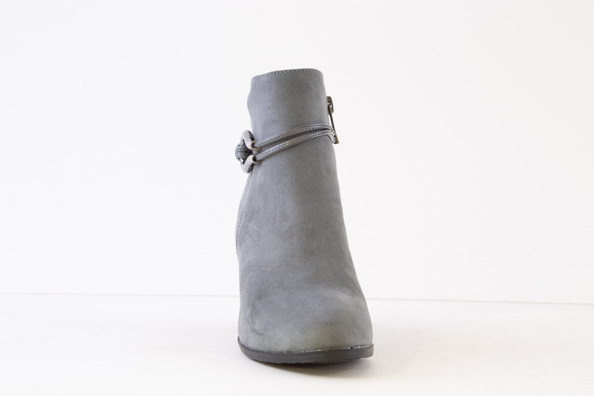 LOTUS - AUTUMN MEDIUM HEEL ANKLE BOOT - GREY SUEDE