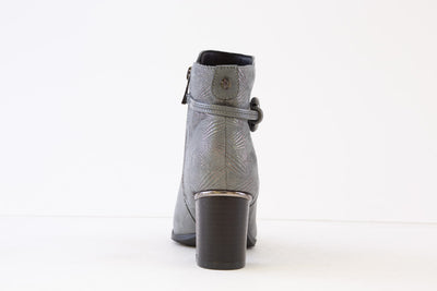 LOTUS - AUTUMN MEDIUM HEEL ANKLE BOOT - GREY SUEDE