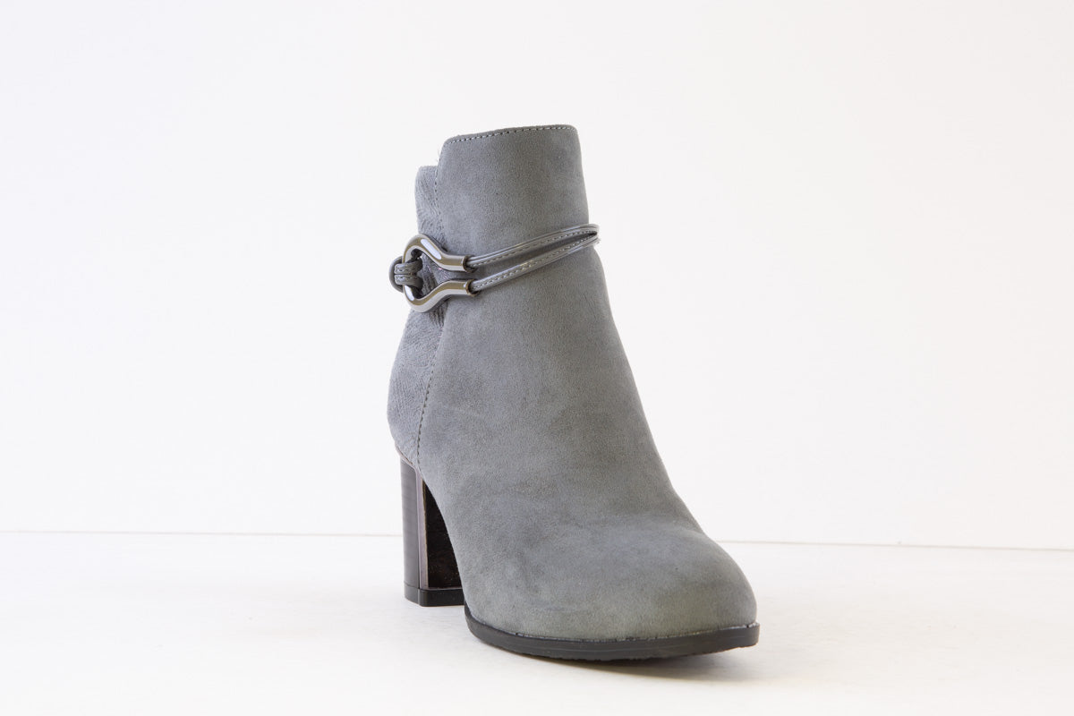 LOTUS - AUTUMN MEDIUM HEEL ANKLE BOOT - GREY SUEDE