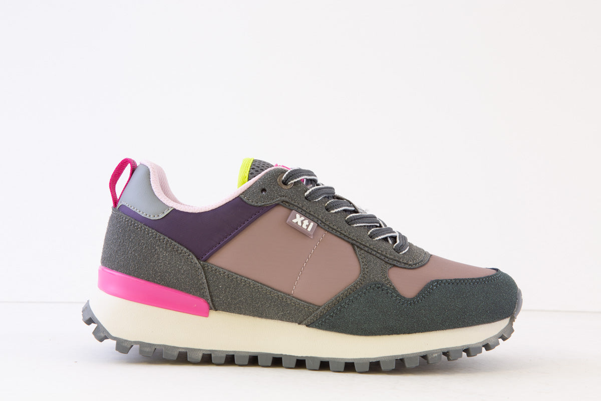 XTI - 142120 CHUNKY LACED TRAINER - GREY MULTI