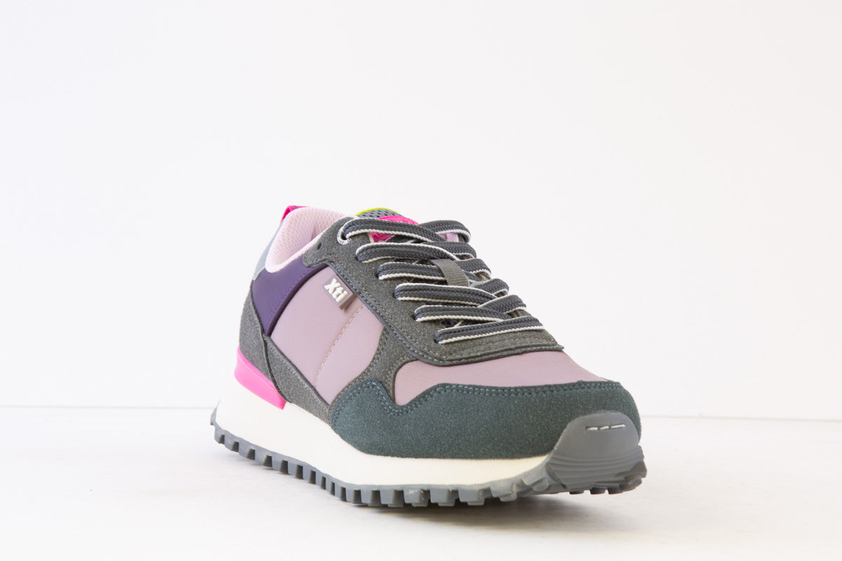 XTI - 142120 CHUNKY LACED TRAINER - GREY MULTI