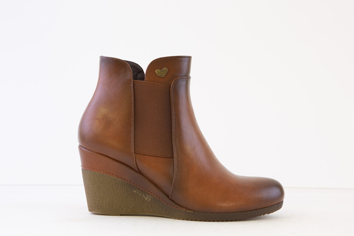 SUSST - NADINE HIGH WEDGE ANKLE BOOT - TAN