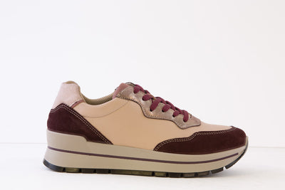 IMAC - 457530 LACED FASHION TRAINER - BURGANDY/PINK