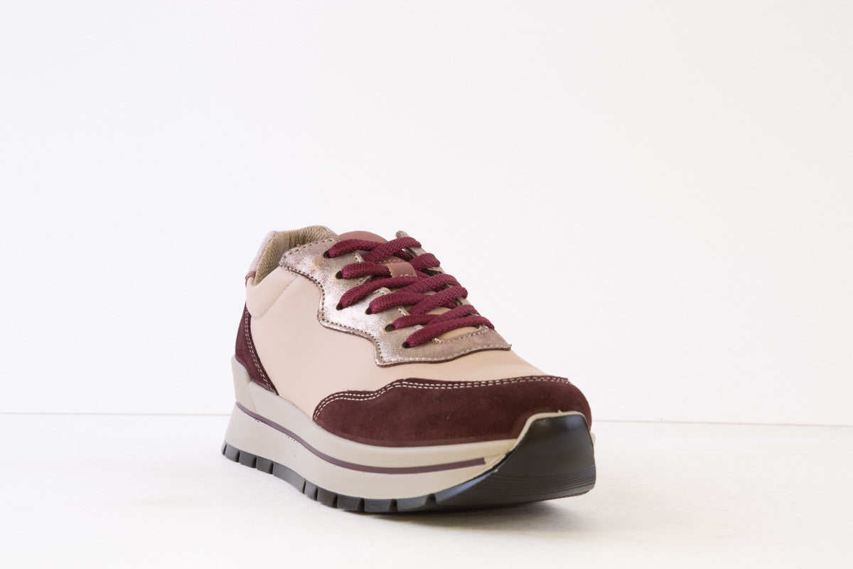 IMAC - 457530 LACED FASHION TRAINER - BURGANDY/PINK