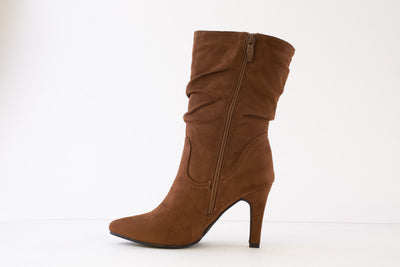 SUSST - FRANKY23 3/4 LENGTH HIGH HEEL ZIP BOOT - TAN SUEDE