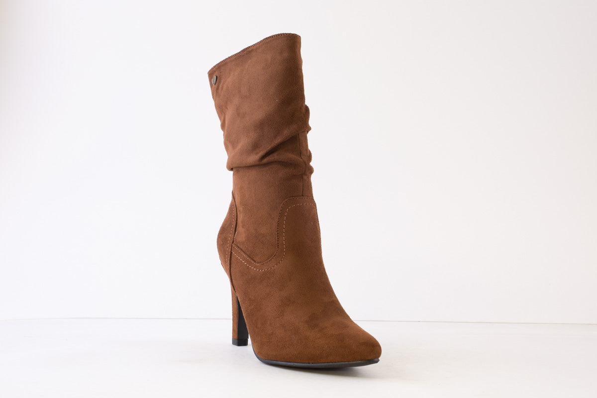 SUSST - FRANKY23 3/4 LENGTH HIGH HEEL ZIP BOOT - TAN SUEDE