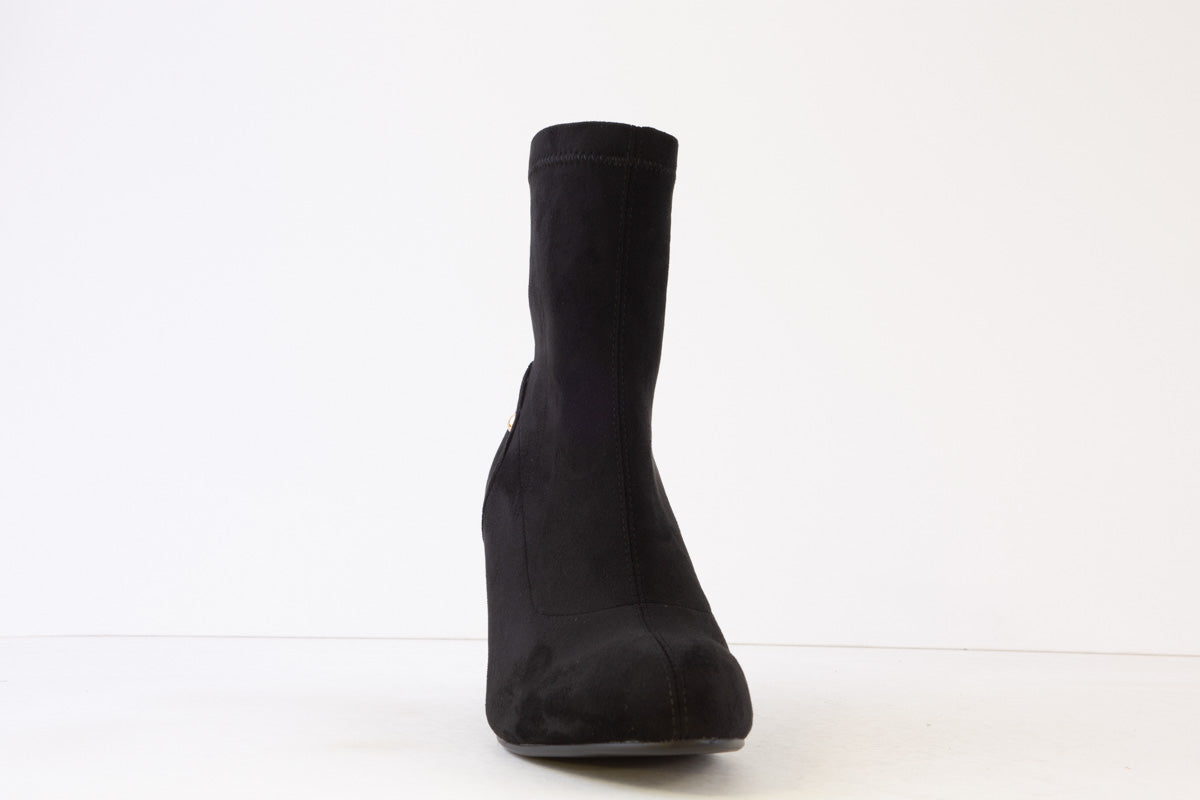 SUSST - DEBBIE23 HIGH HEEL SOCK ANKLE BOOT - BLACK SUEDE