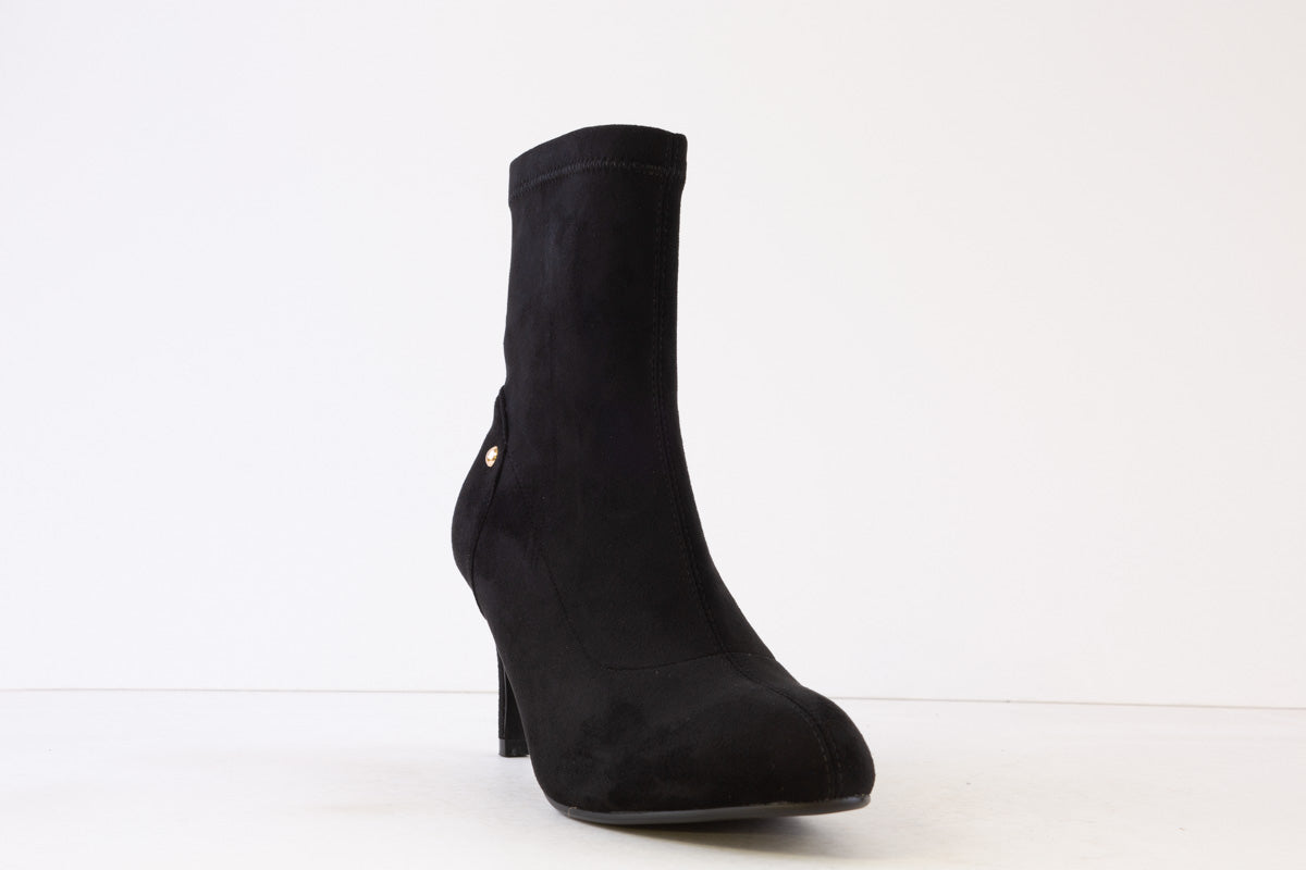 SUSST - DEBBIE23 HIGH HEEL SOCK ANKLE BOOT - BLACK SUEDE