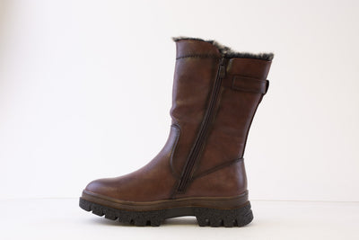 HEAVENLY FEET - BRAMBLE2 FLAT MID-LENGTH BOOT - BROWN